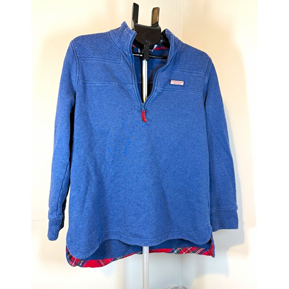 Vineyard Vines Shep Shirt Sweatshirt Womens XS Blue Fleece 1/4 Zip Mock Neck